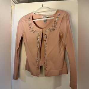 Nine West light pink formal Sweater with embellished jewels